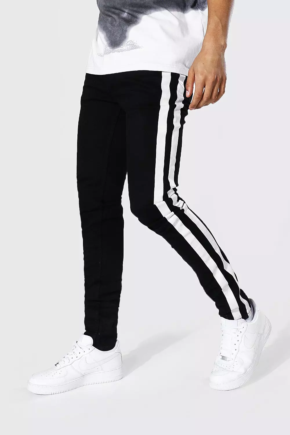 Skinny Stretch Stacked Leg Jean Side Stripe